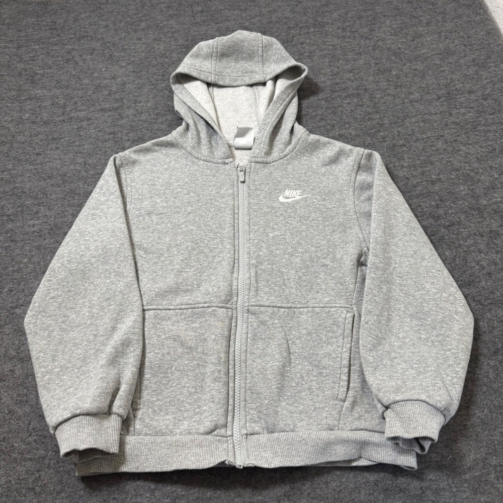 Nike Kids Sportswear Club Fleece Full-Zip Hoodie Grey FD3004-063 Medium